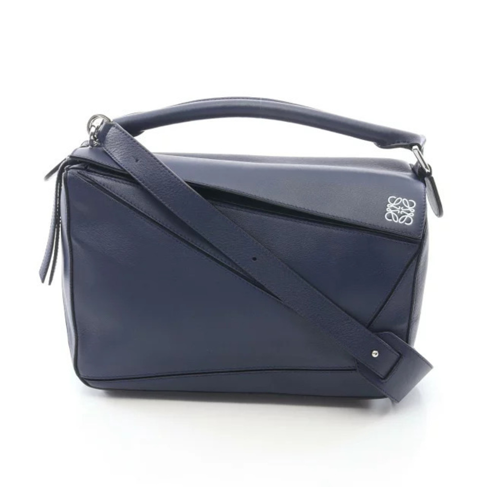 Loewe Puzzle Bag Handbag Leather Navy Blue